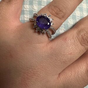 Vibrant lab gemstone Silver Ring